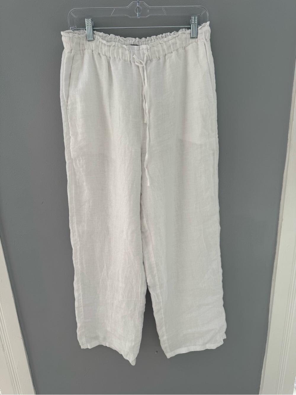 J.crew women’s white linen wide leg pant